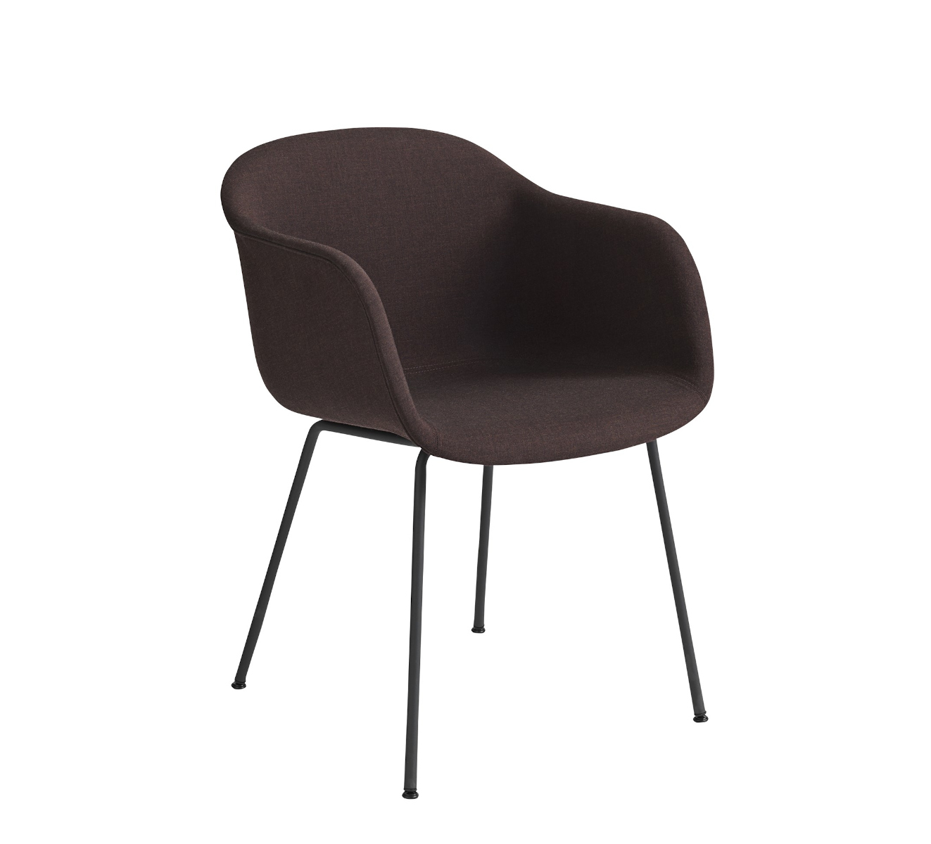 Fiber Armchair, tube base, schwarz / schwarz