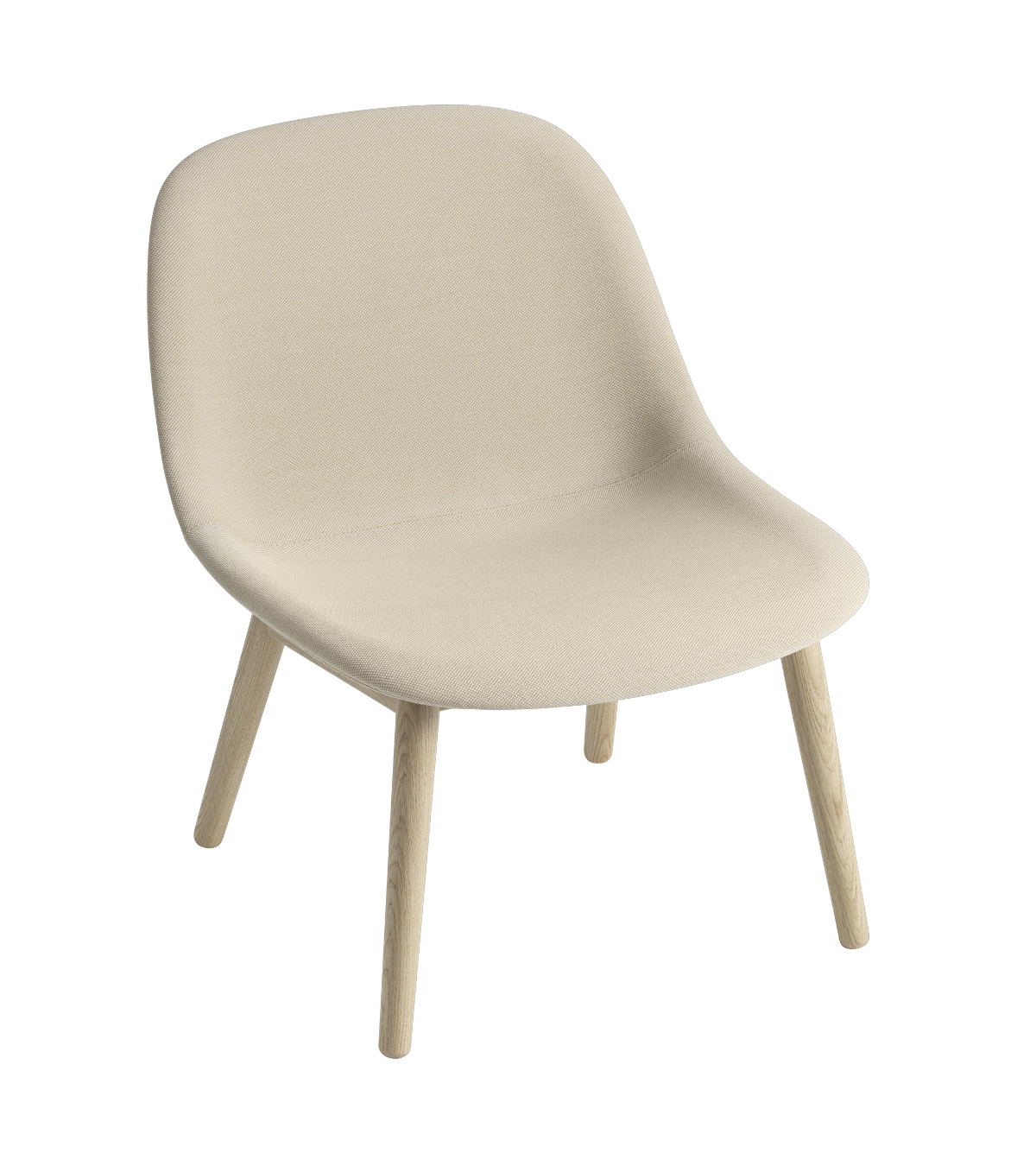 Fiber Lounge Chair, wood base, grau