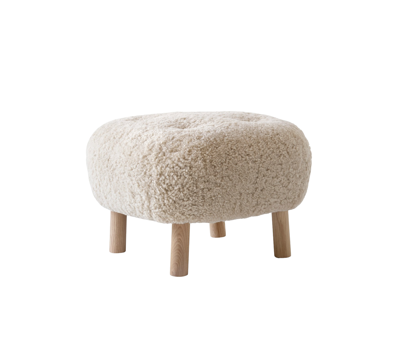 ATD1 Pouf, eiche geölt / sheepskin moonlight