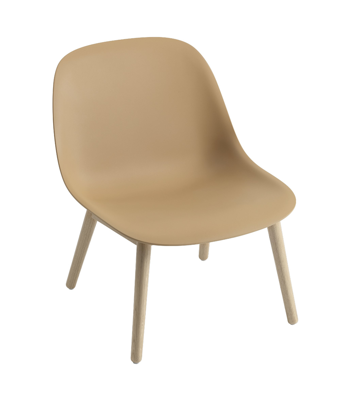 Fiber Lounge Chair, wood base, weiß