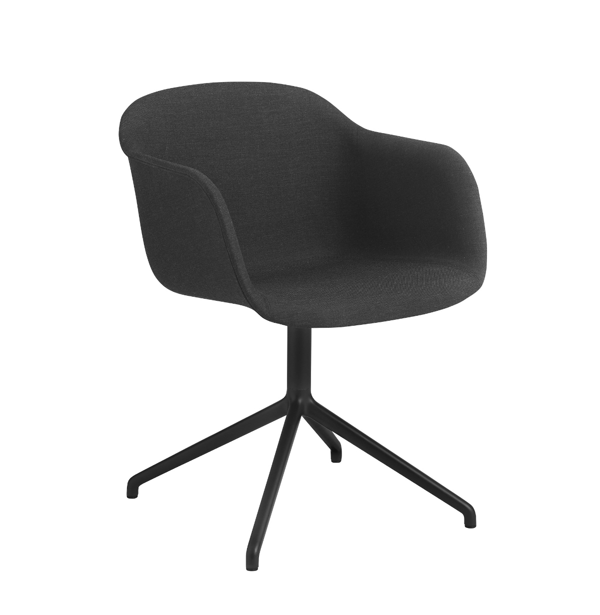 Fiber Armchair, swivel base, schwarz / schwarz