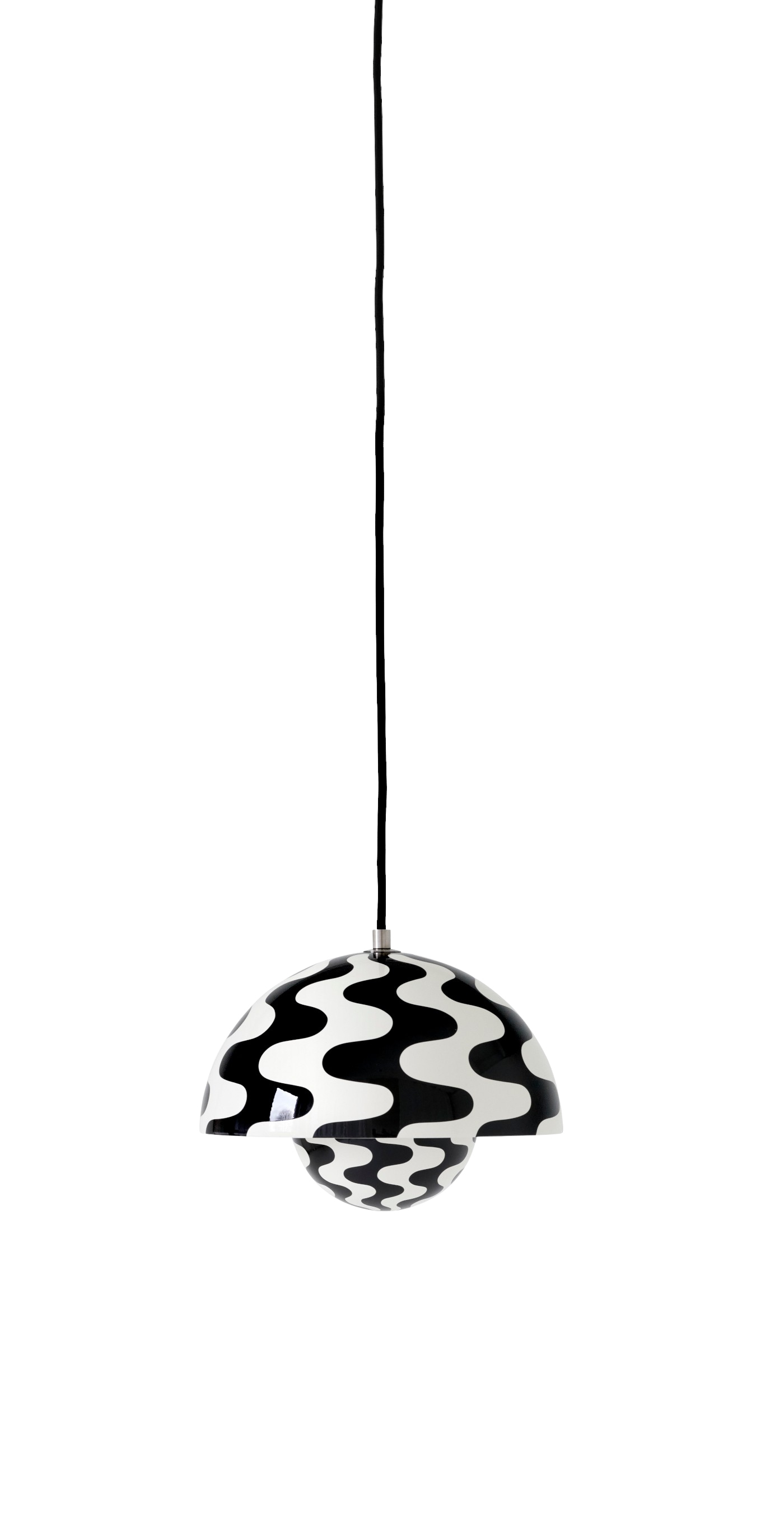 Flowerpot VP1 Pendelleuchte, black / white pattern