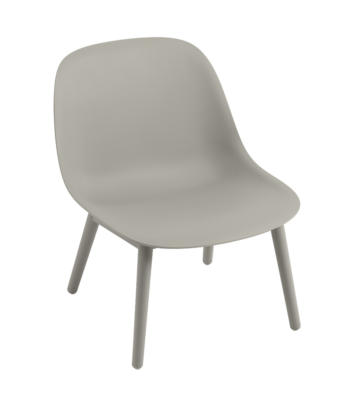 Fiber Lounge Chair, wood base, grau