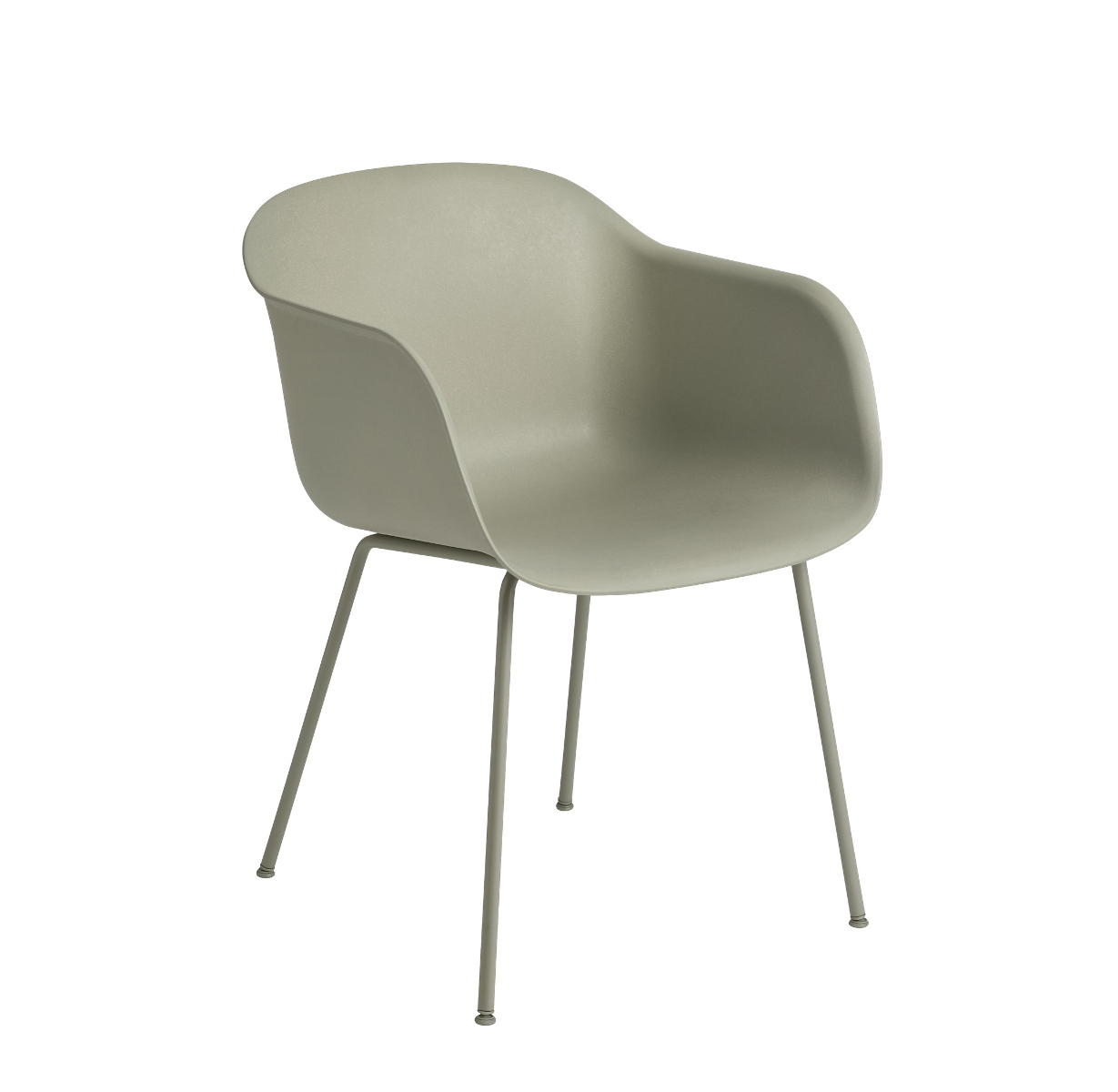 Fiber Armchair, tube base, grau / grau