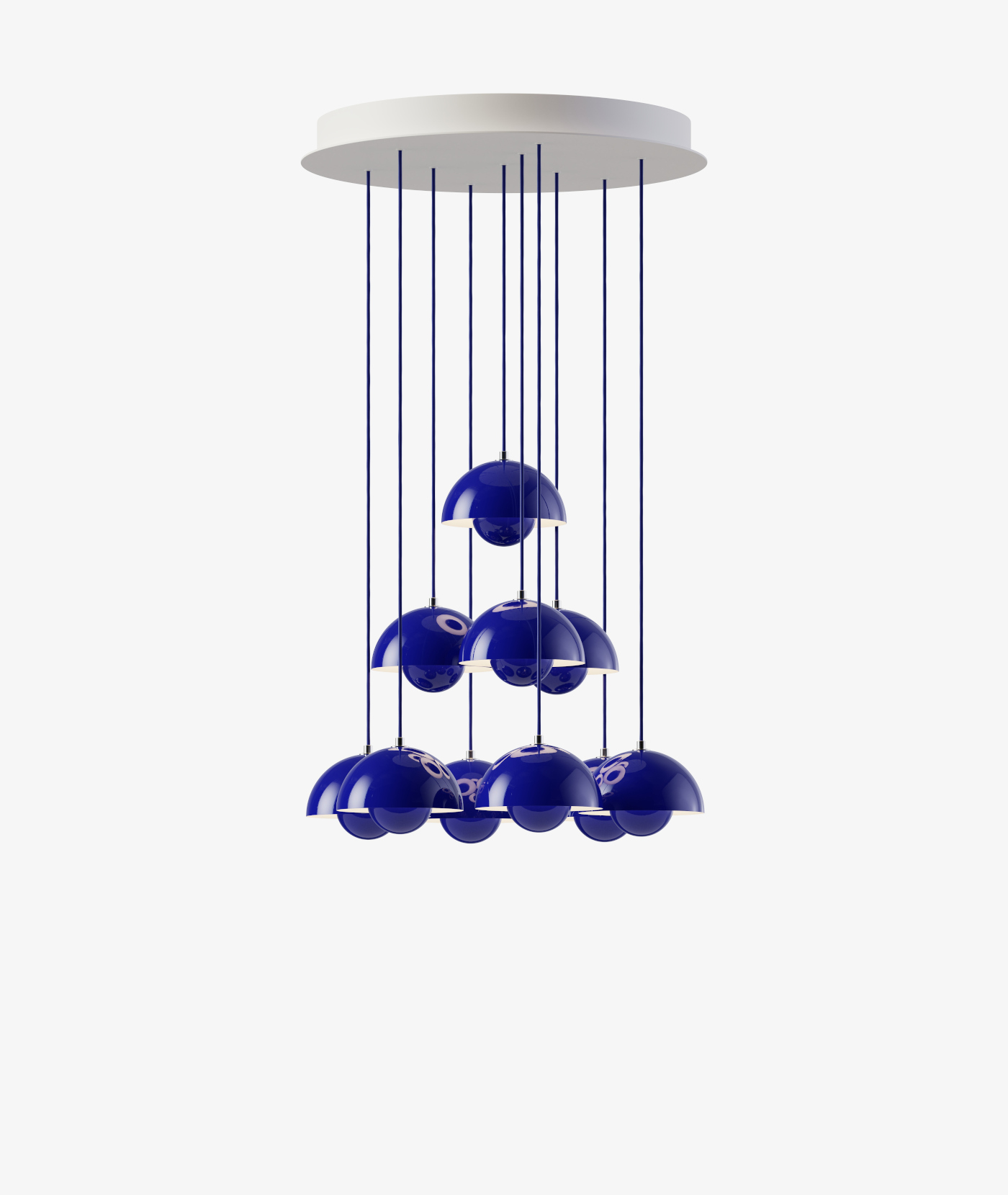 Flowerpot VP10 Kronleuchte, 10 pendants, dark plum