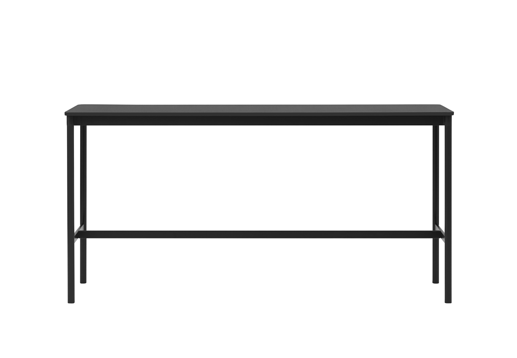 Base Stehtisch, 190 x 50 cm, höhe 95 cm, schwarz laminat / schwarz abs