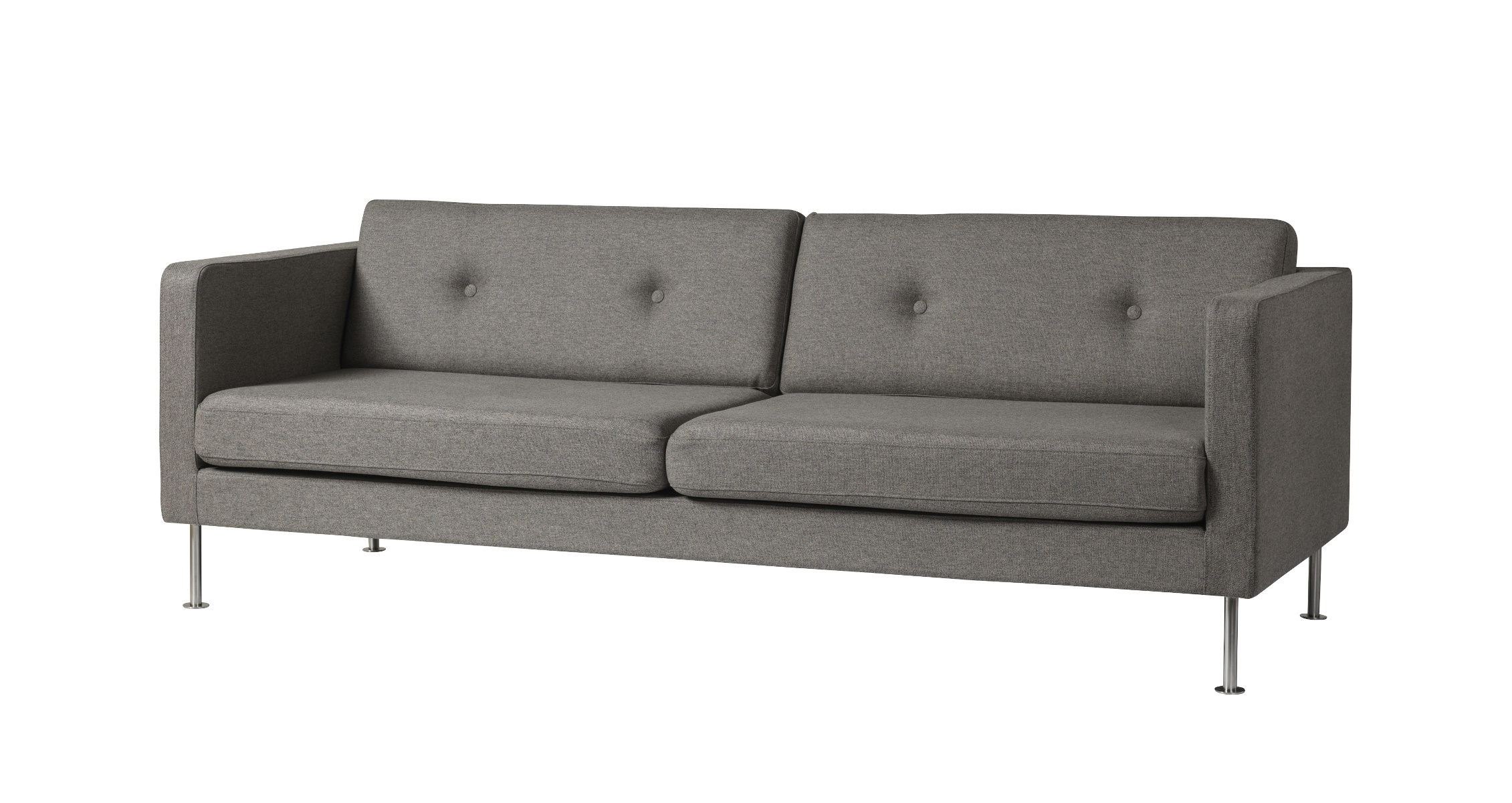 L42 Firhøj Sofa 3-Sitzer, chrom / hellbraun