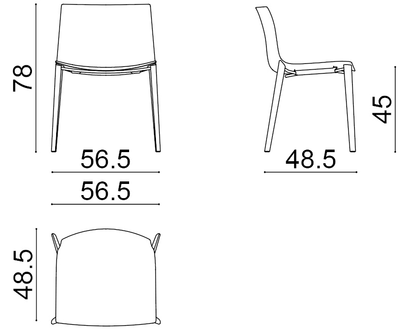 Catifa 53 Stuhl, einfarbig, eiche gebleicht / weiß #2084