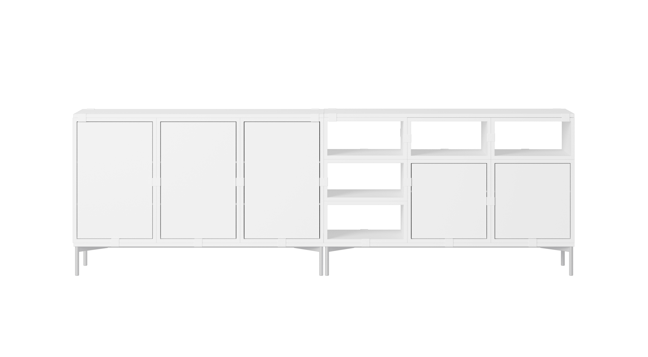 Stacked Storage Sideboard - Configuration 2, grau