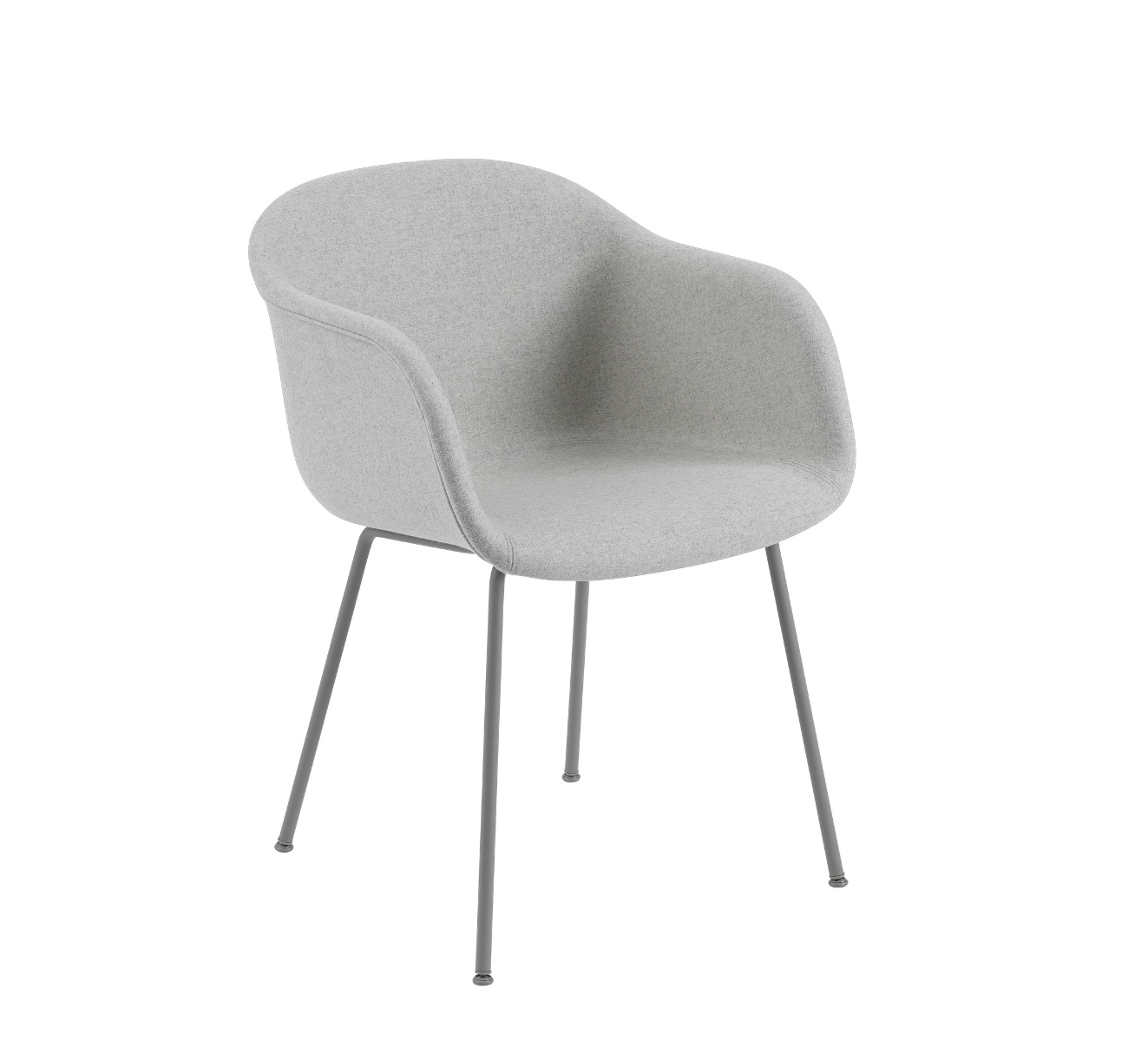 Fiber Armchair, tube base, grau / grau