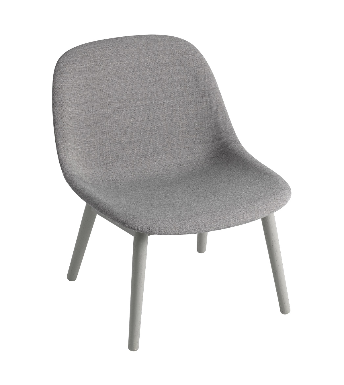 Fiber Lounge Chair, wood base, grau