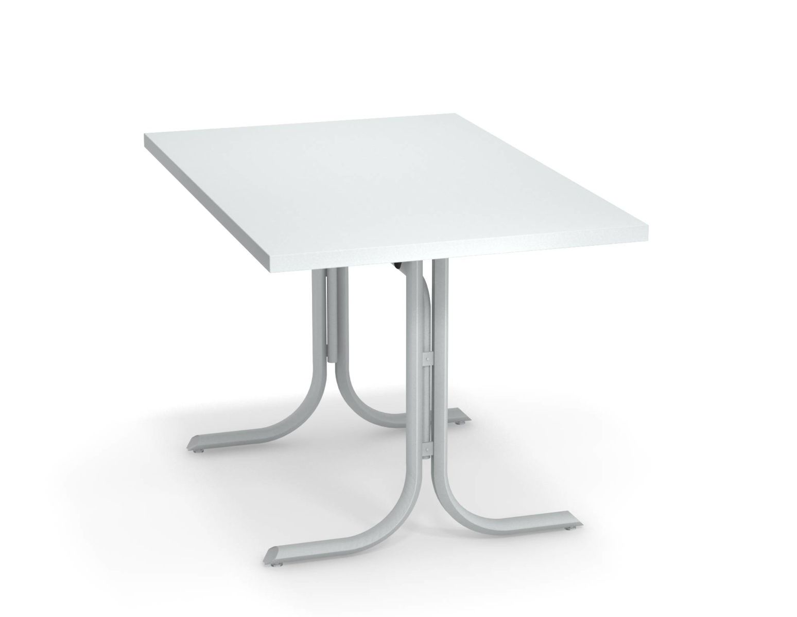 Table System mit abnehmbarer Platte und eckiger Tischkante, 120 x  80 cm, eisweiß