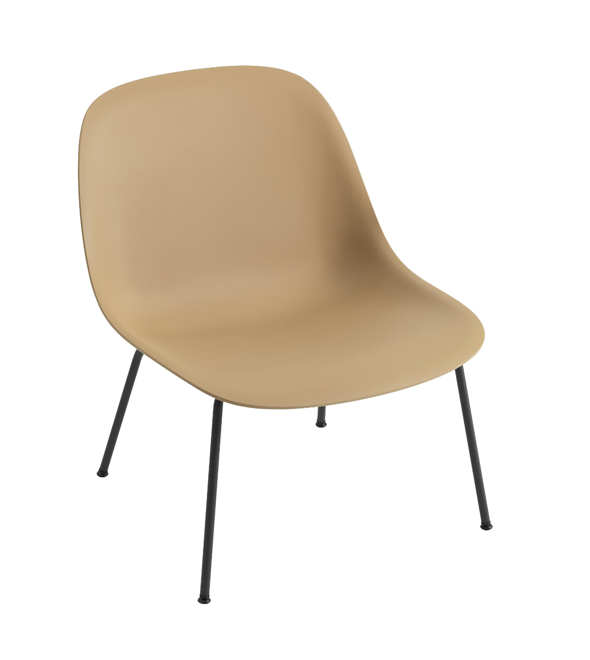 Fiber Lounge Chair, tube base, ochre / schwarz