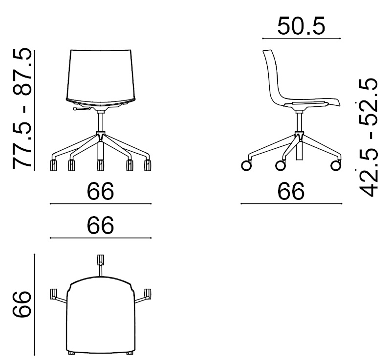 Catifa 46 Drehstuhl, zweifarbig, aluminium / weiß-taubengrau #0380 