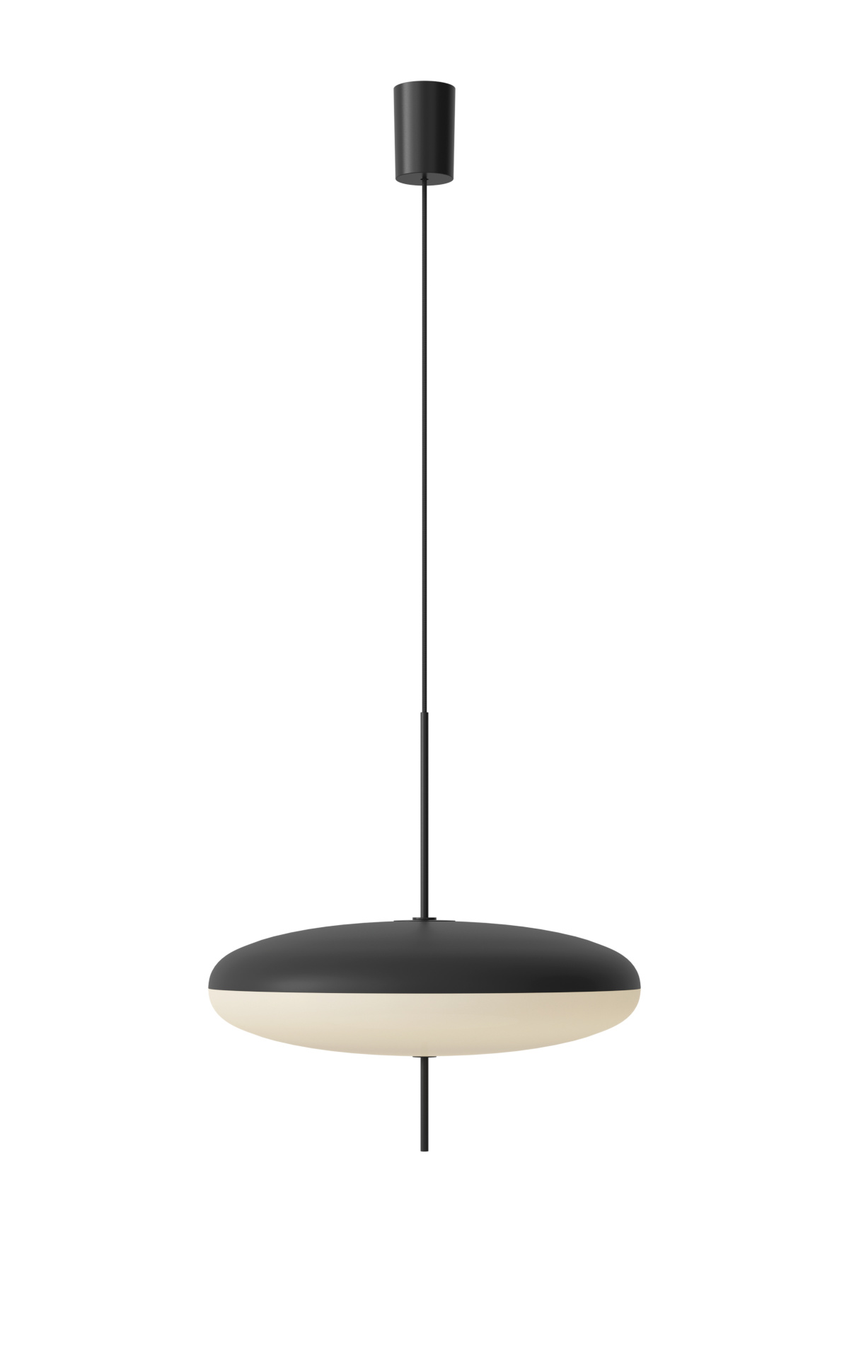 Model 2065 Pendelleuchte, weißer diffusor, schwarze hardware, weißes kabel