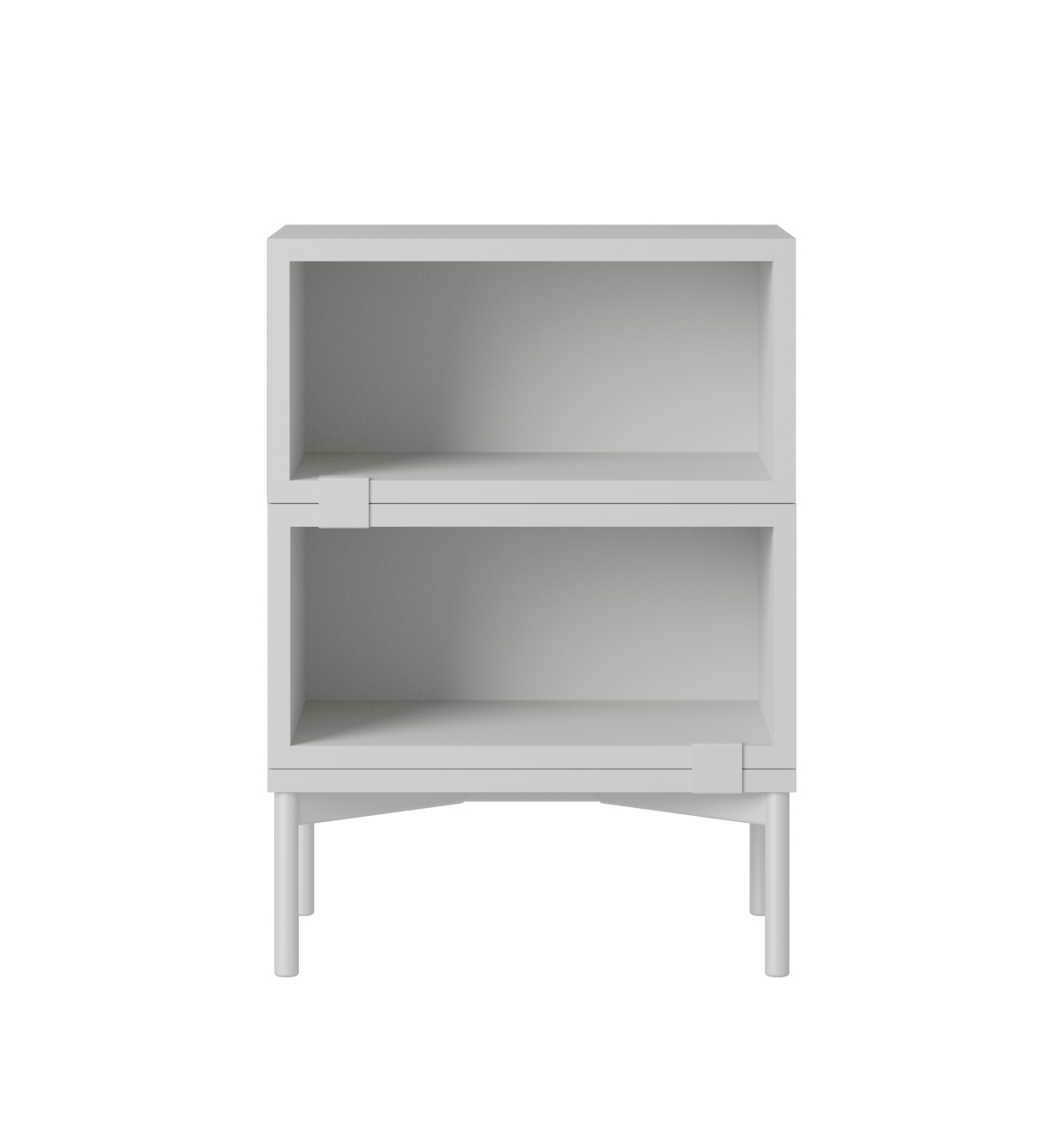 Stacked Storage Bedside Table - Configuration 1, grau