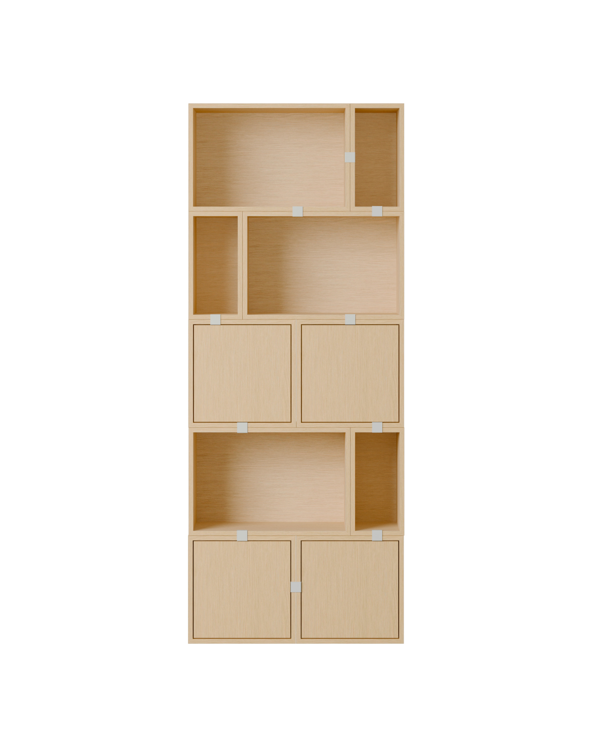 Stacked Storage Bookcase - Configuration 8, eiche natur