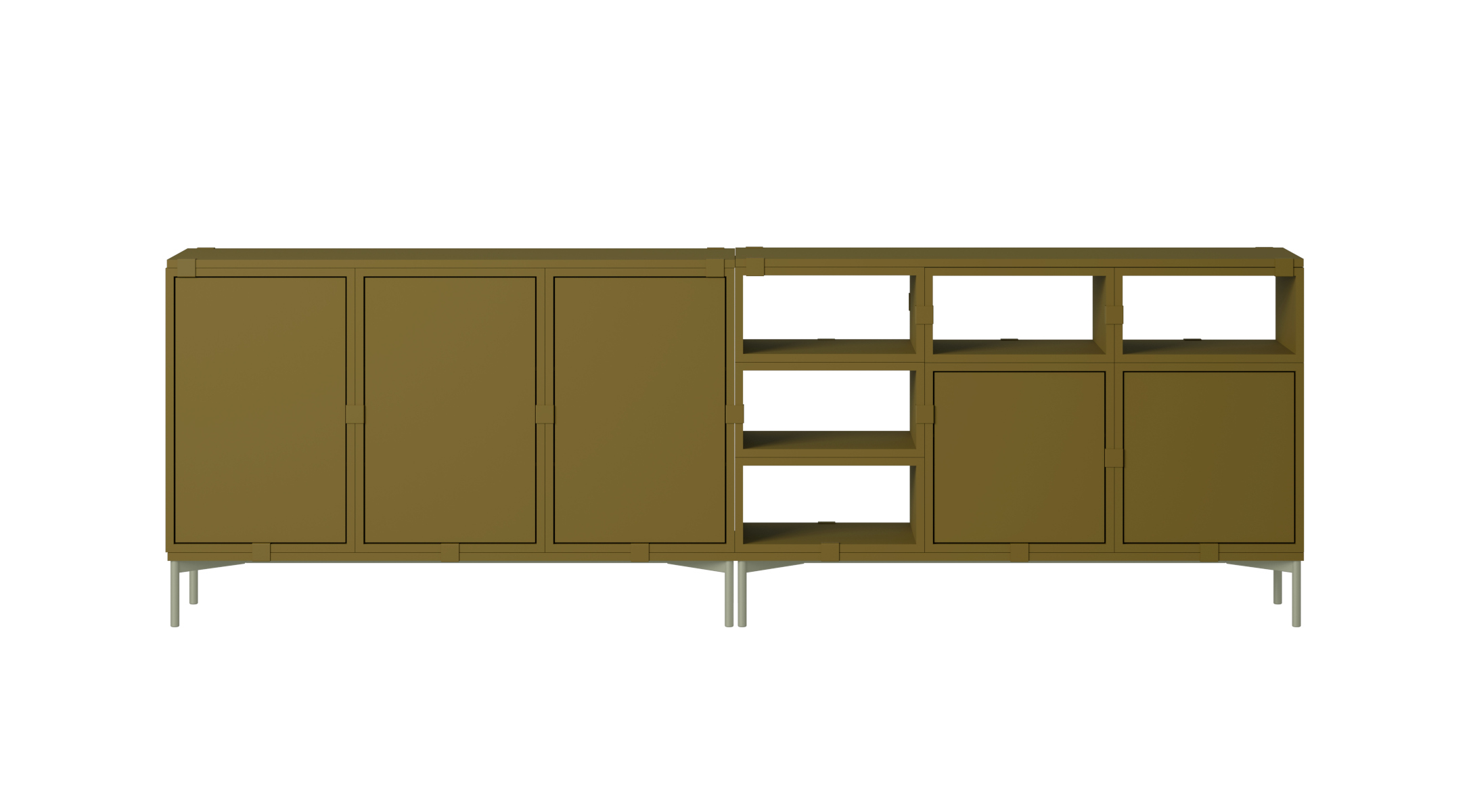 Stacked Storage Sideboard - Configuration 2, grau