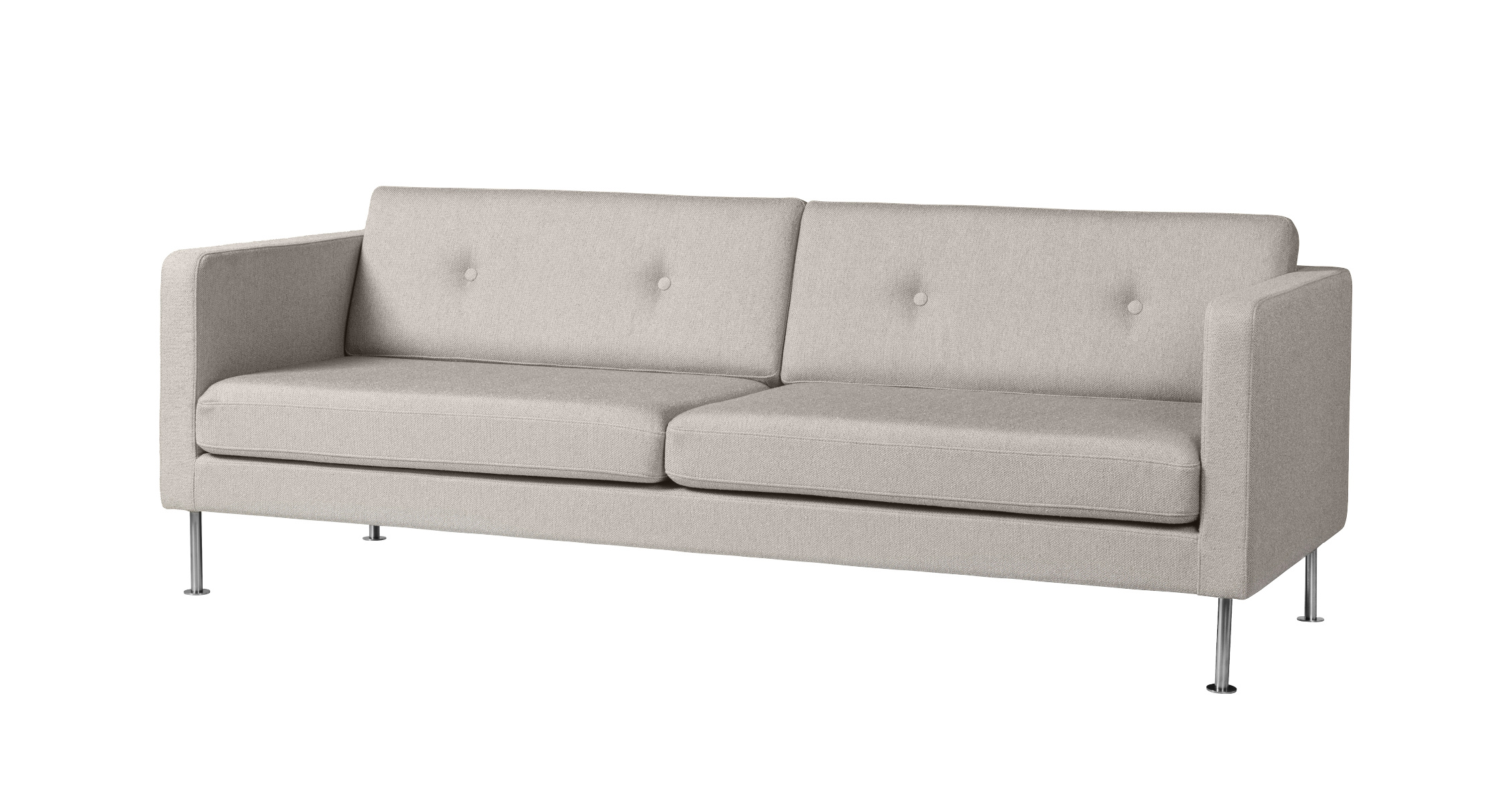 L42 Firhøj Sofa 3-Sitzer, chrom / hellbraun