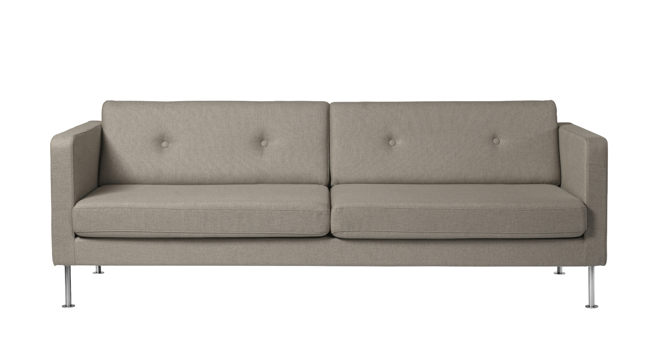 L42 Firhøj Sofa 3-Sitzer, chrom / beige