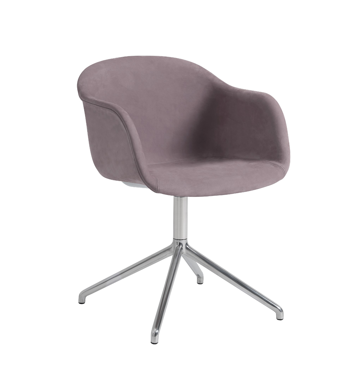 Fiber Armchair, swivel base, schwarz / schwarz