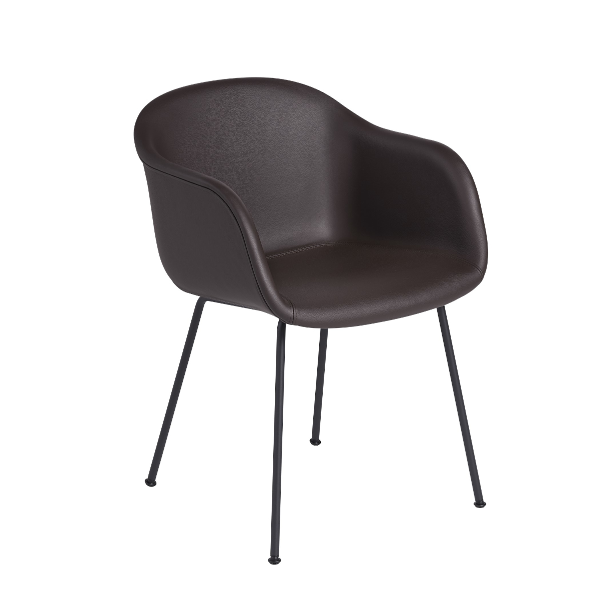 Fiber Armchair, tube base, schwarz / schwarz