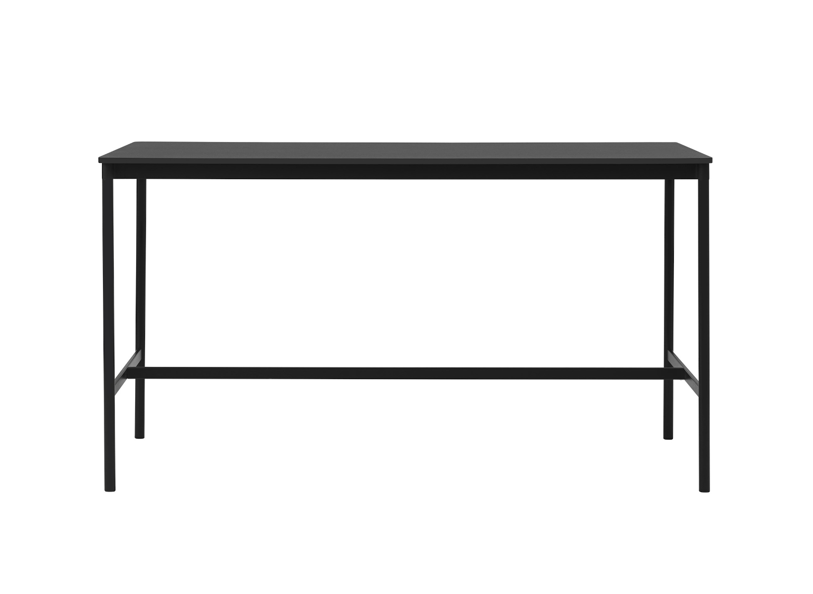 Base Stehtisch, 190 x 85 cm, höhe 105cm, schwarz laminat / schwarz abs
