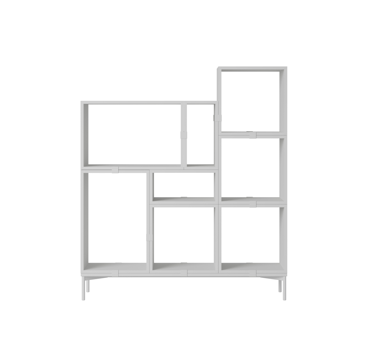 Stacked Storage Bookcase - Configuration 5, grau