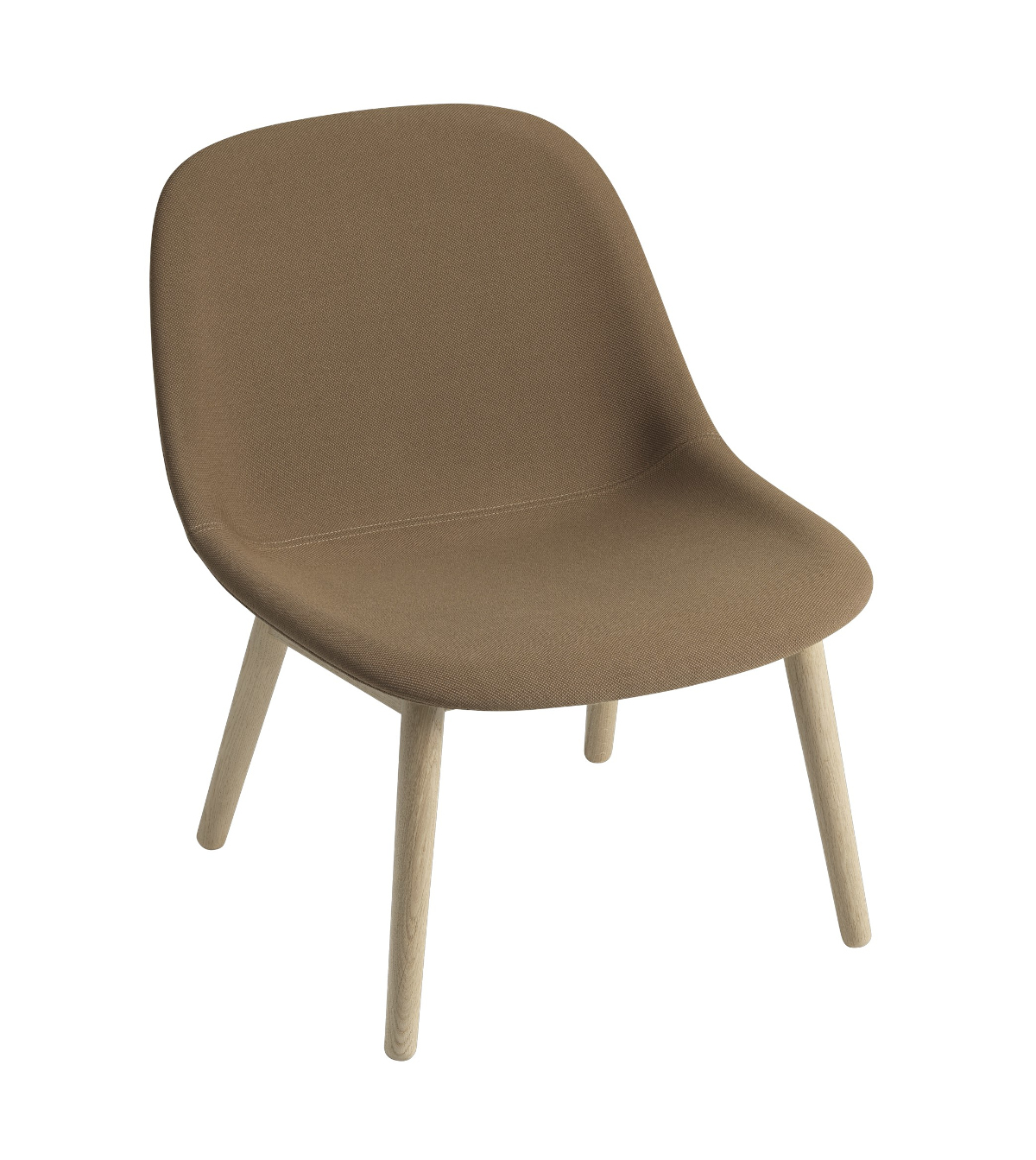 Fiber Lounge Chair, wood base, weiß