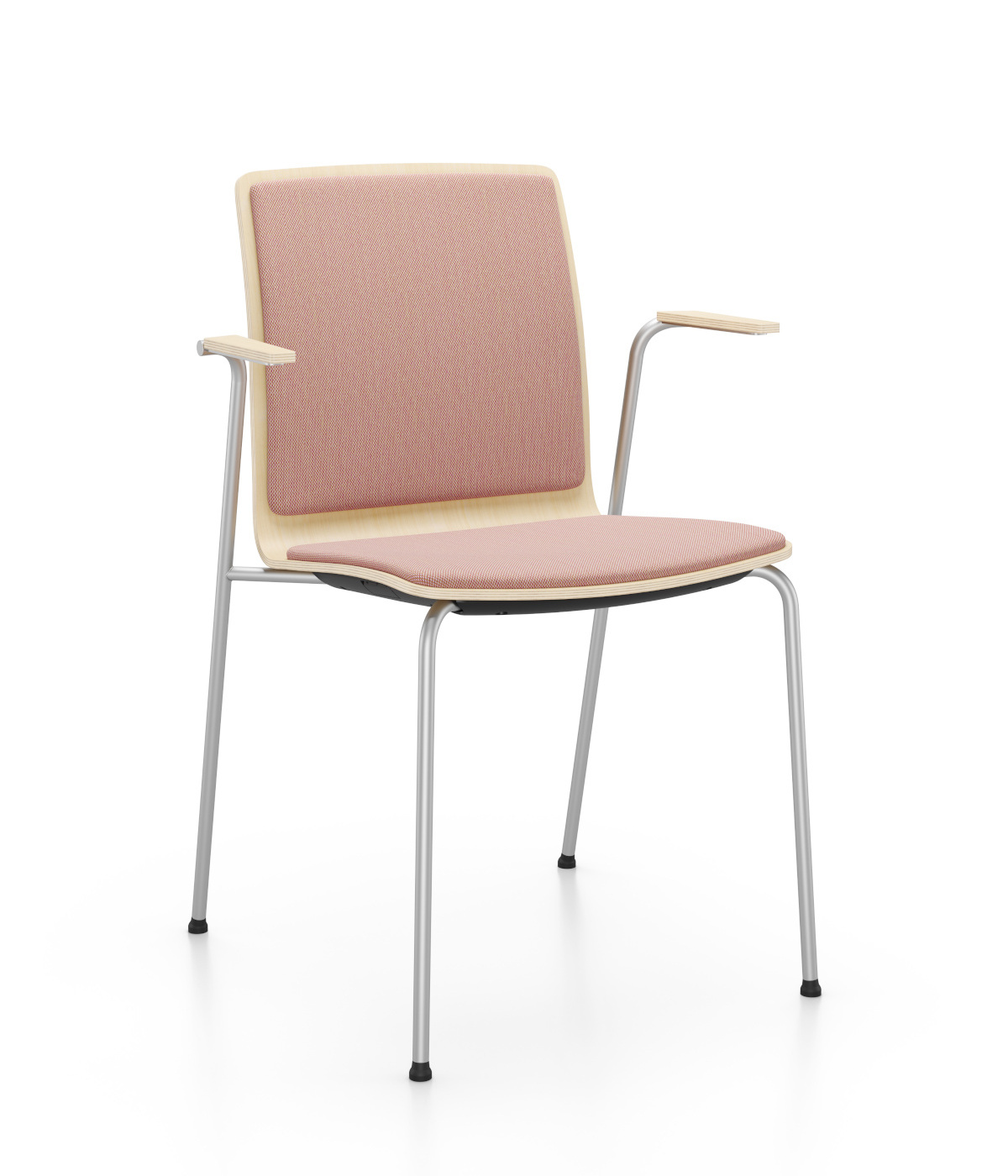 Com K32H Stuhl, 4-Fuß, Schale aus Schichtholz, Sitz und Rücken gepolstert