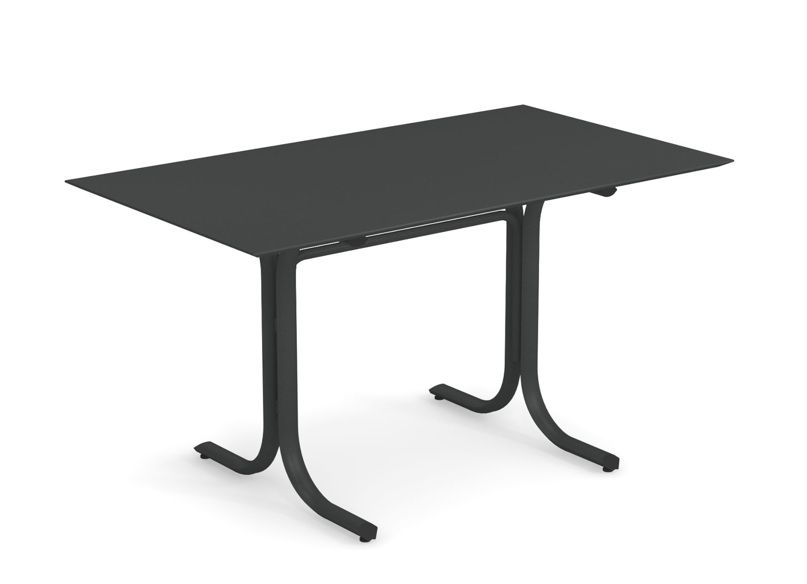 Table System mit flacher Tischkante, 140 x 80 cm, antikeisen