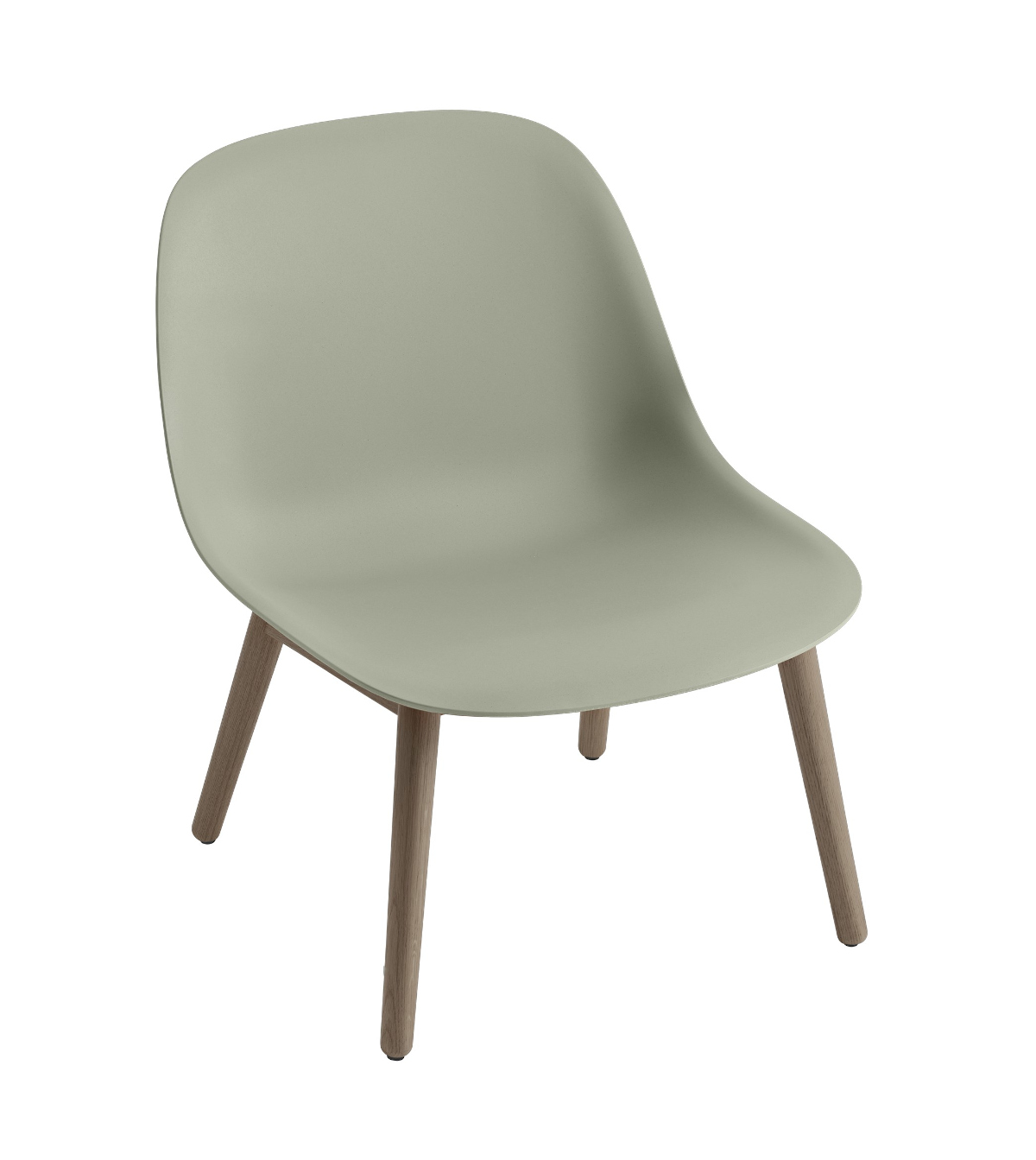 Fiber Lounge Chair, wood base, grau