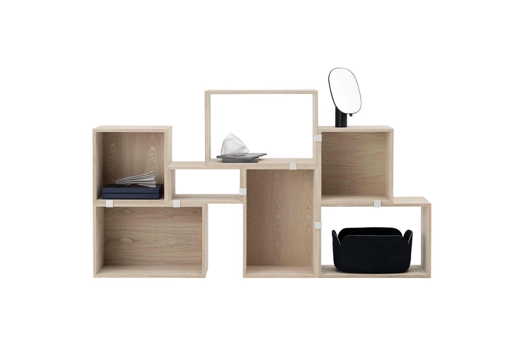 Stacked Storage Bookcase - Configuration 6, grau