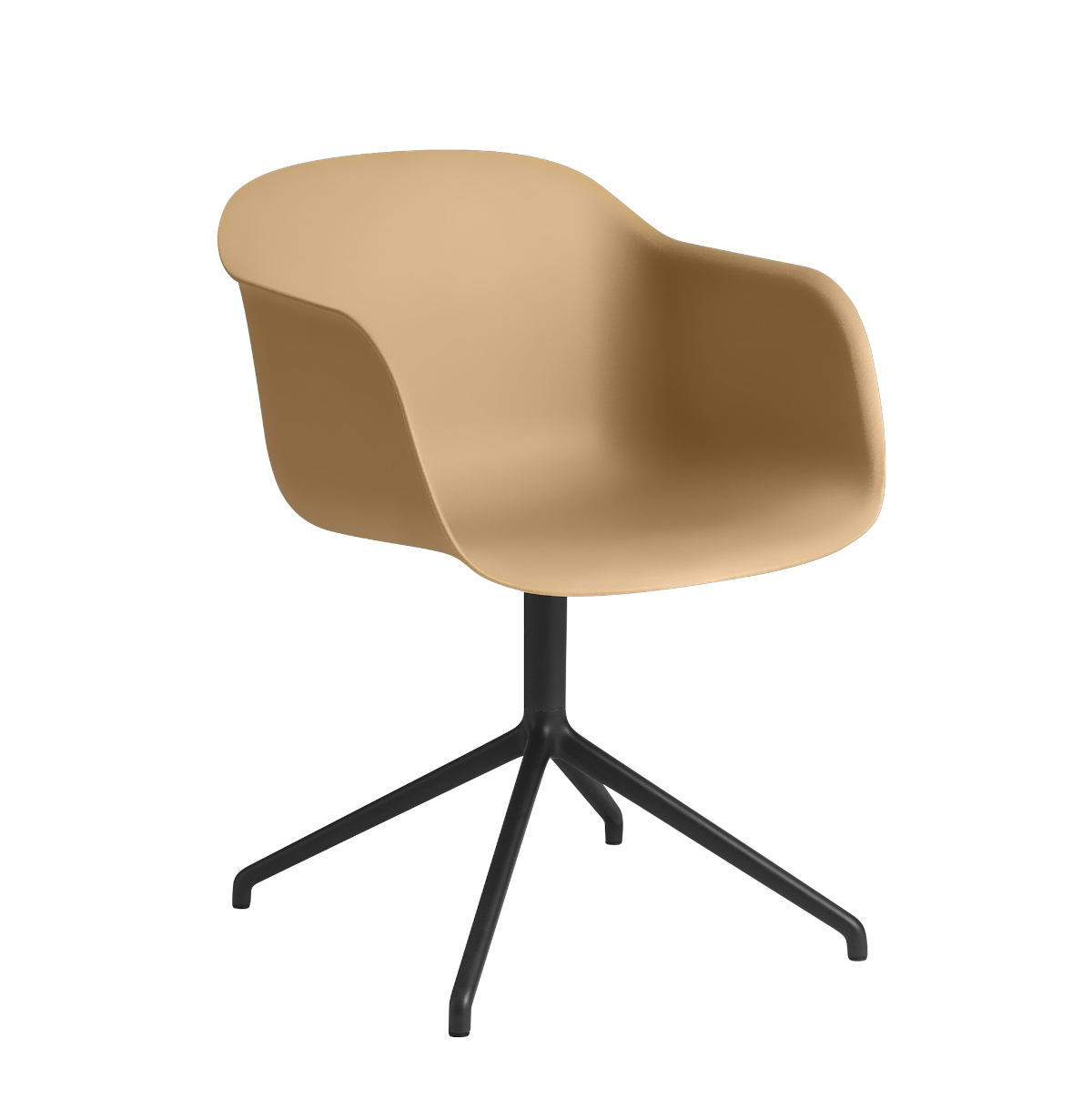 Fiber Armchair, swivel base, schwarz / schwarz