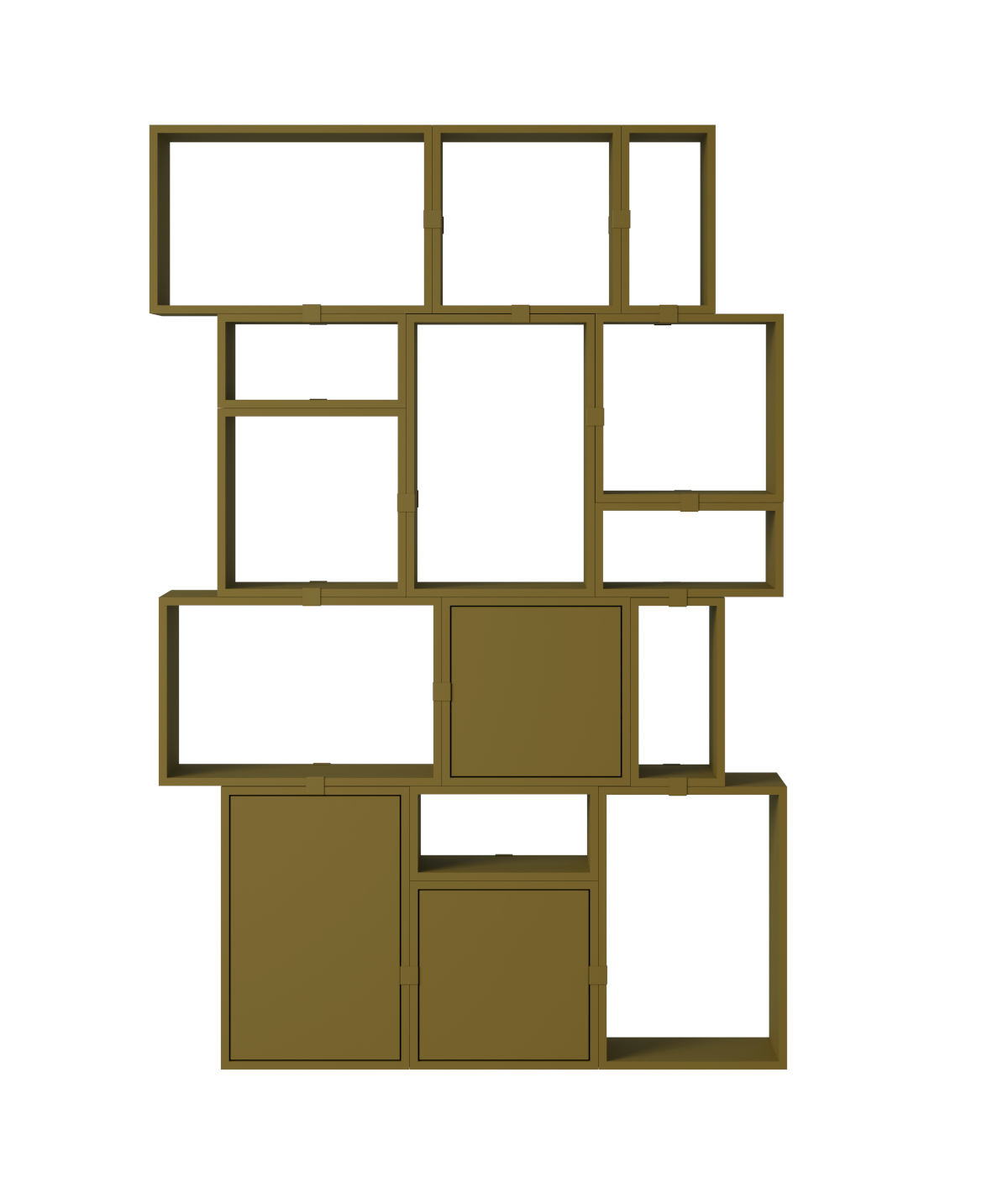 Stacked Storage Bookcase - Configuration 2, grau