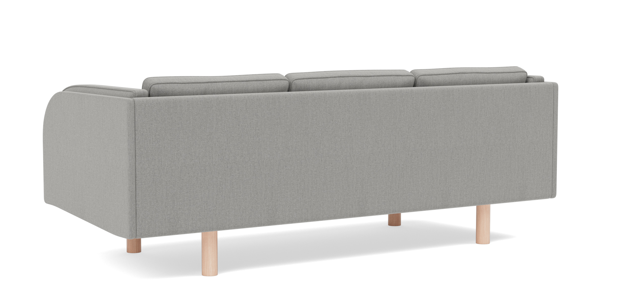 JG Sofa 3-Sitzer, brushed steel / leder omni 301 schwarz