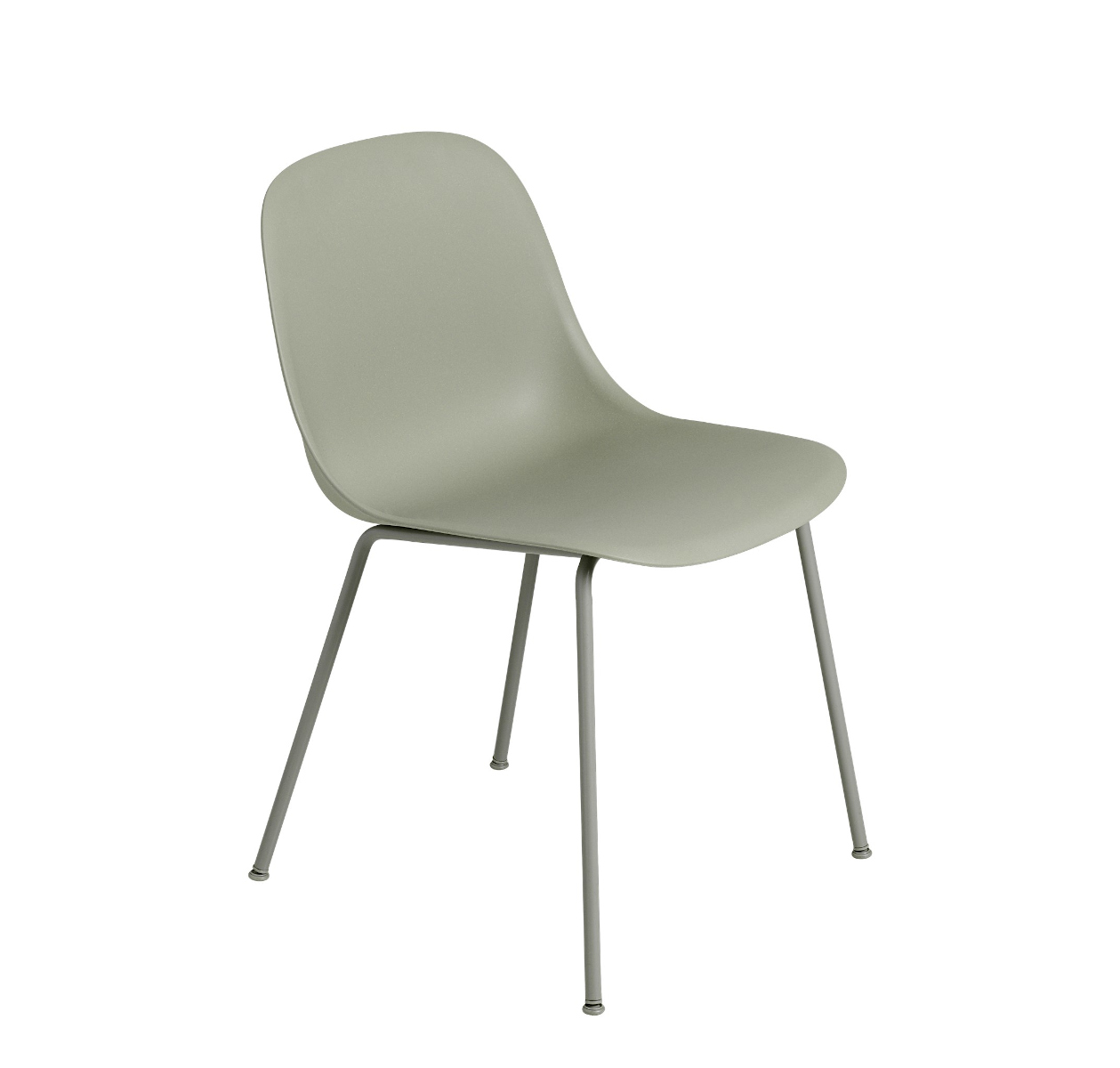 Fiber Side Chair, tube base, dusty green / dusty green