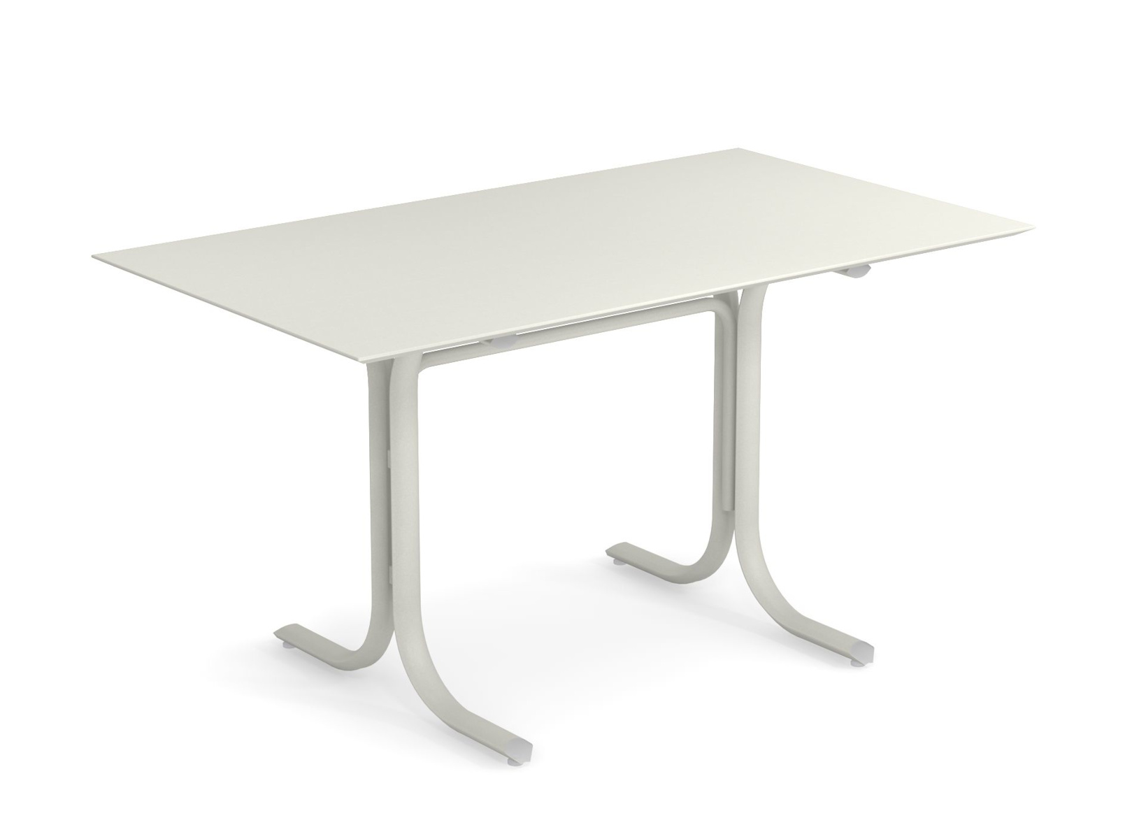 Table System mit flacher Tischkante, 140 x 80 cm, antikeisen