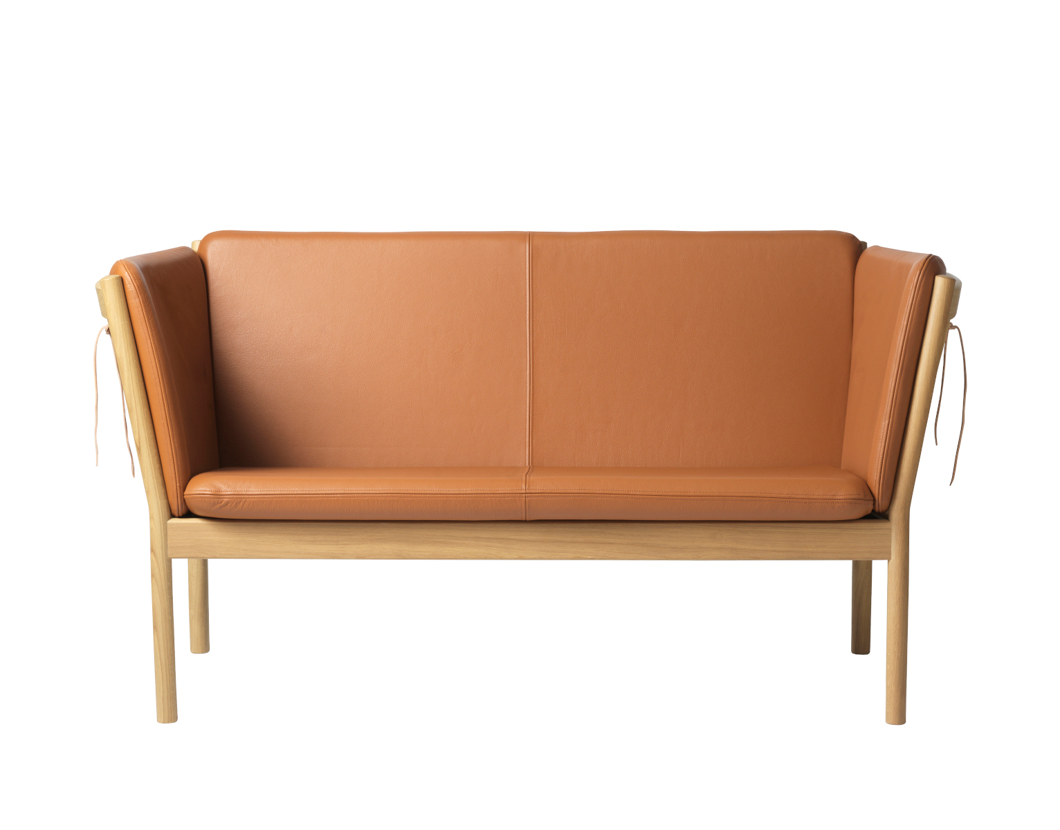 J148 Sofa 2-Sitzer, eiche natur / leder cognac