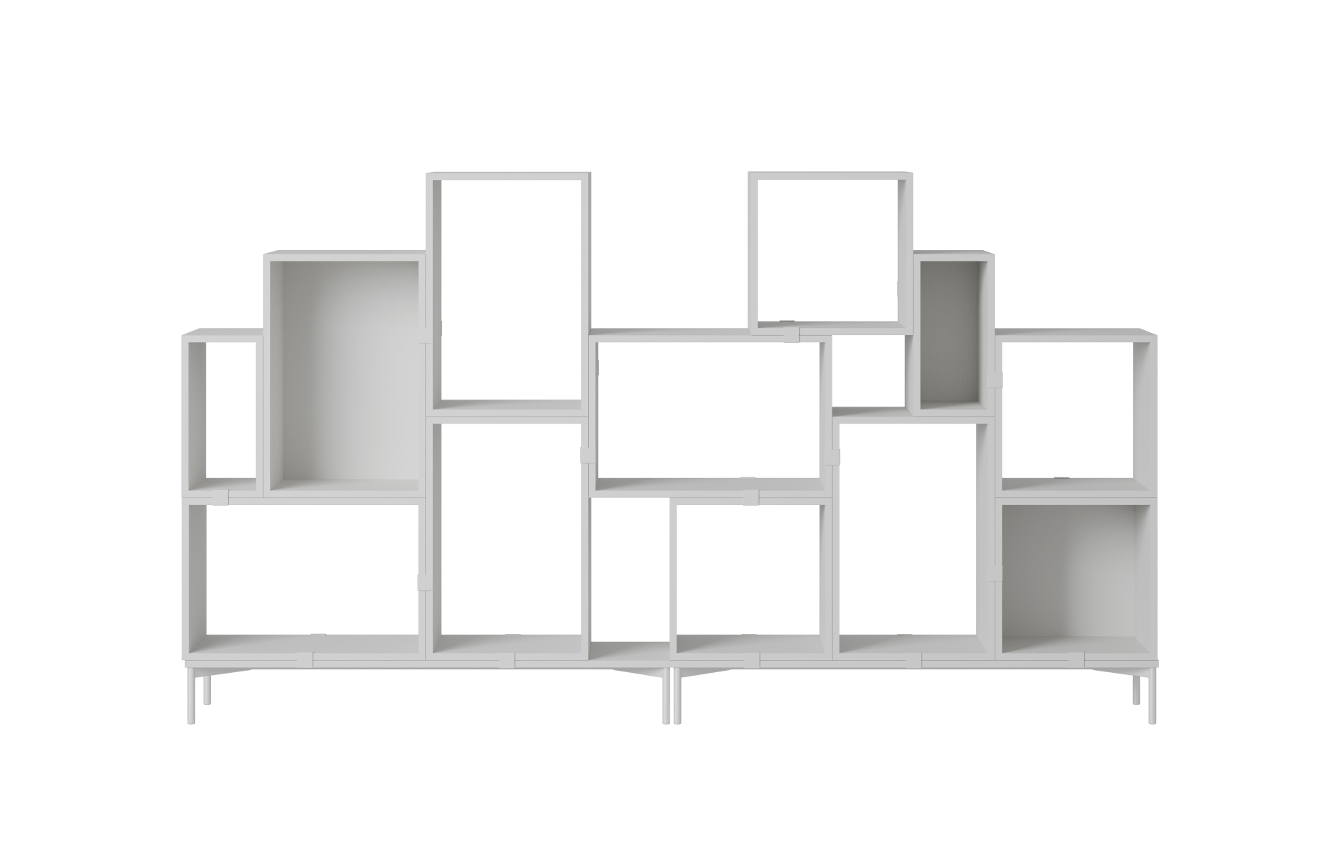 Stacked Storage Bookcase - Configuration 3, grau