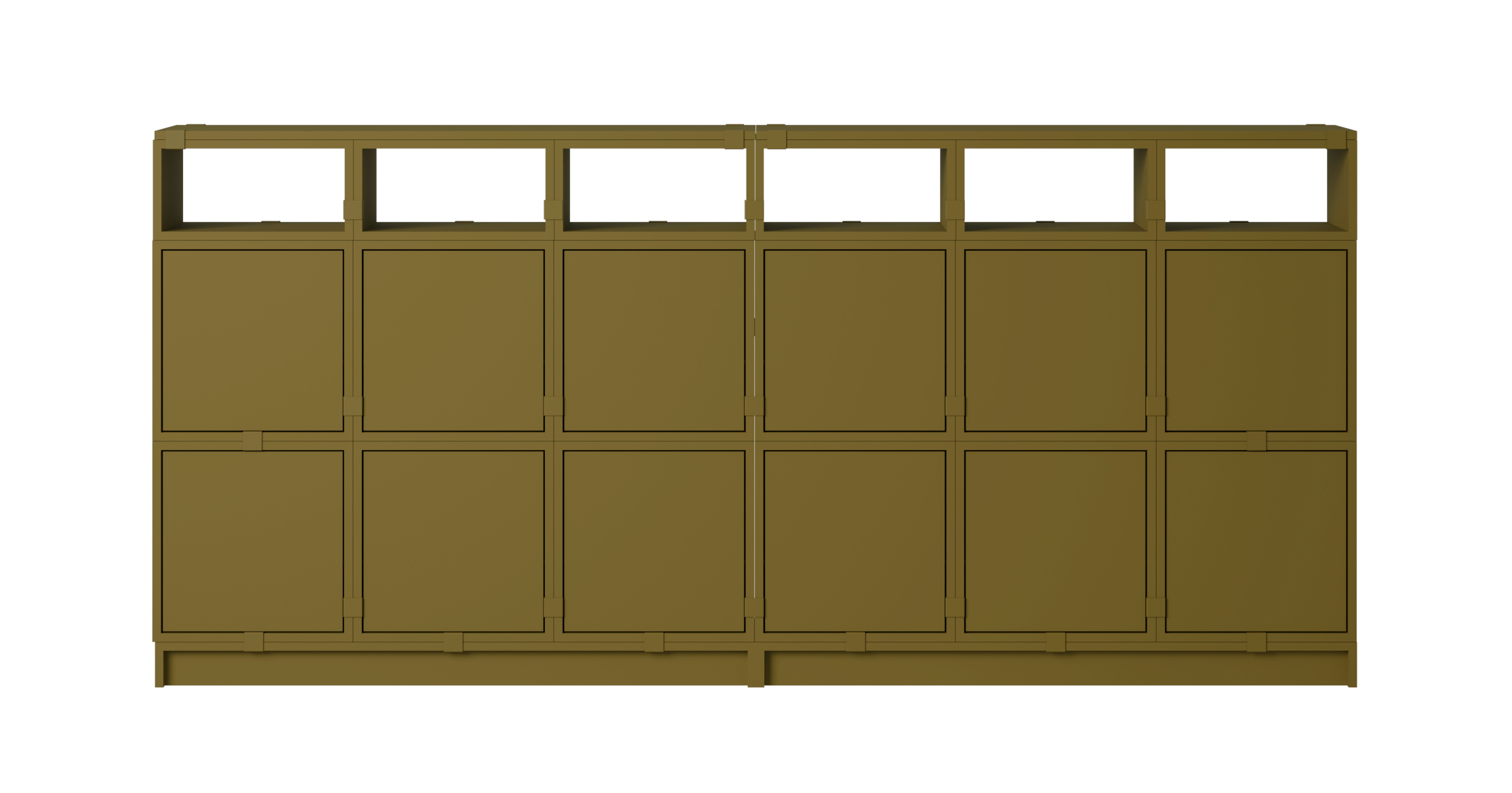 Stacked Storage Sideboard - Configuration 1, brown green