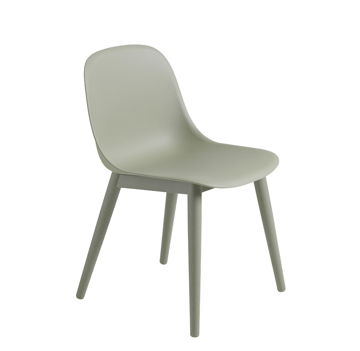 Fiber Side Chair, wood base, remix 433 / grau