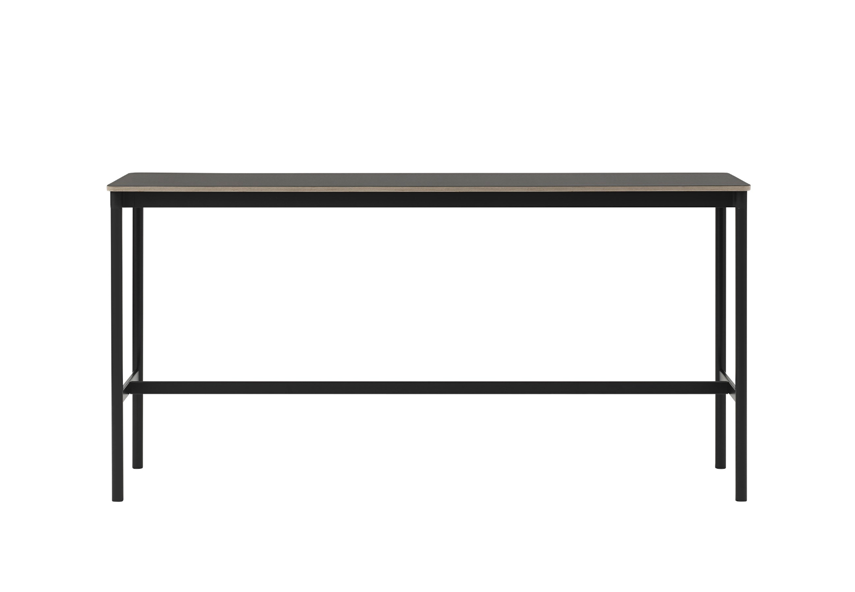 Base Stehtisch, 190 x 50 cm, höhe 95 cm, schwarz linoleum / schwarz