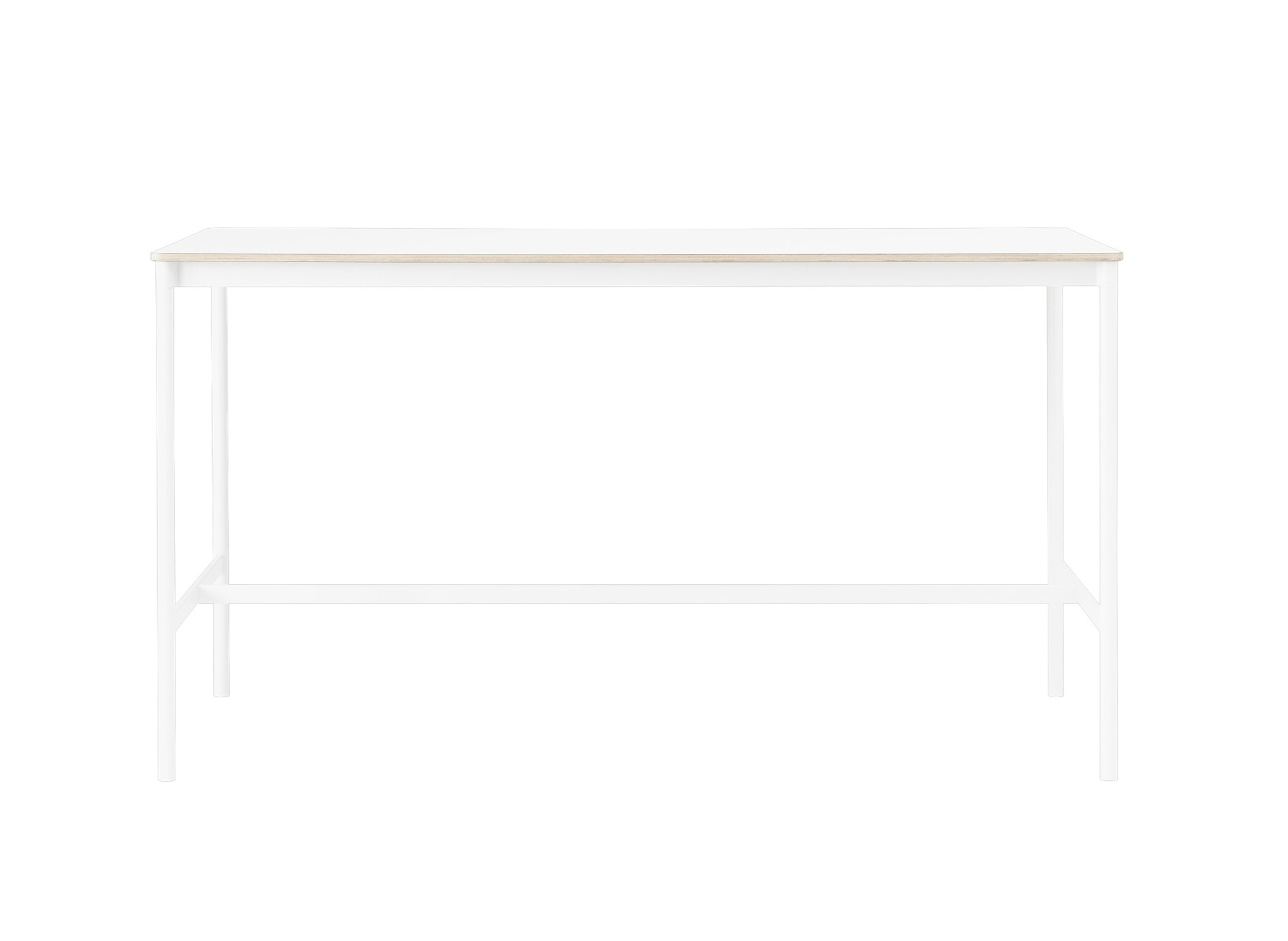 Base Stehtisch, 190 x 85 cm, höhe 105cm, weiß laminat / weiß