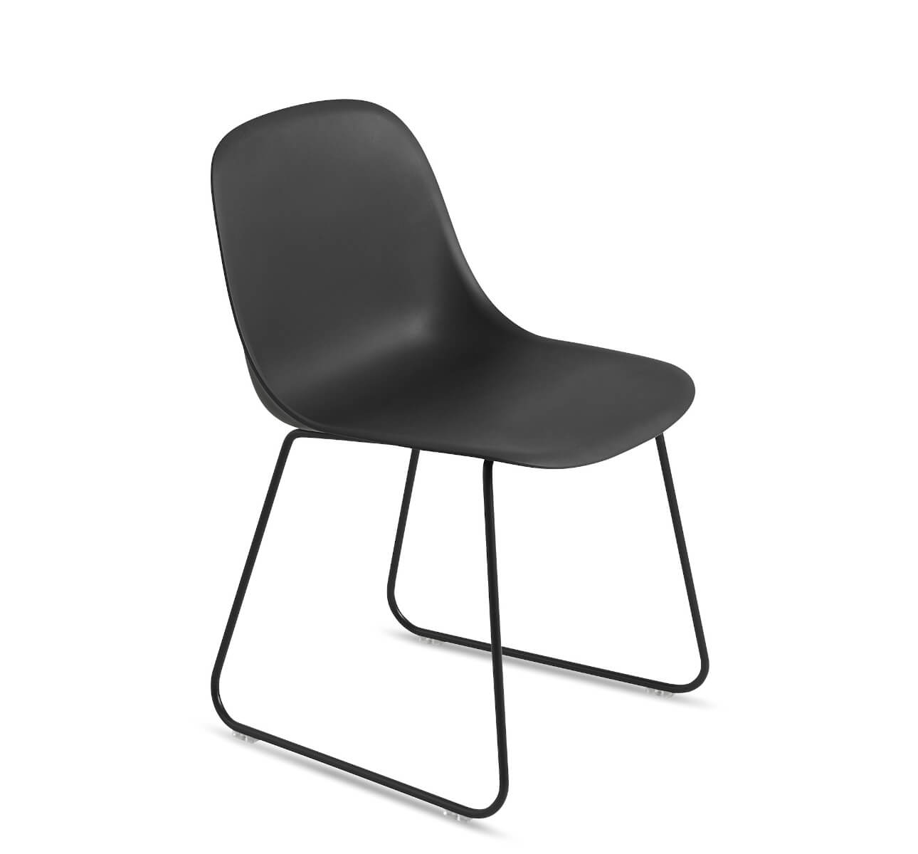 Fiber Side Chair, sled base, remix 133 / grau