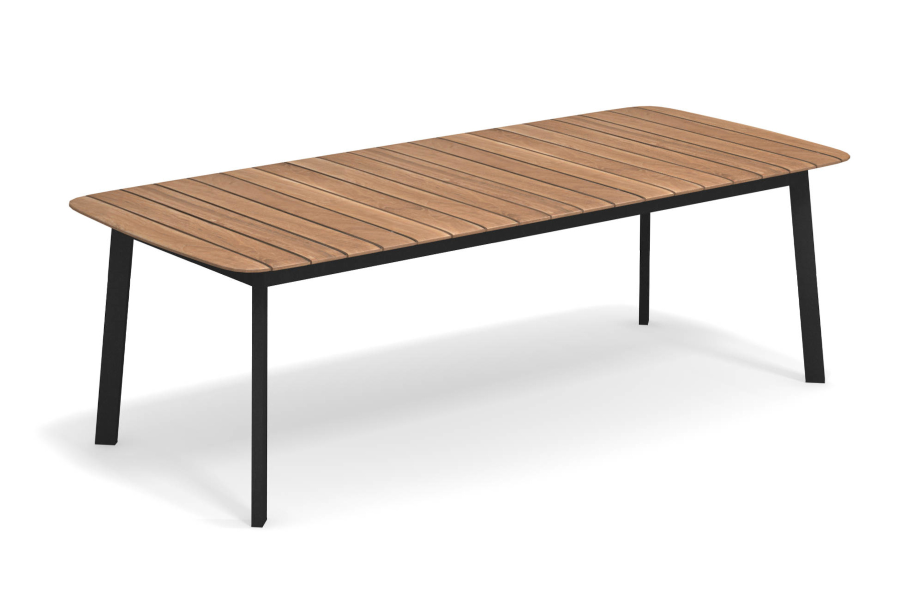 Shine Esstisch 225 cm, schwarz / teak