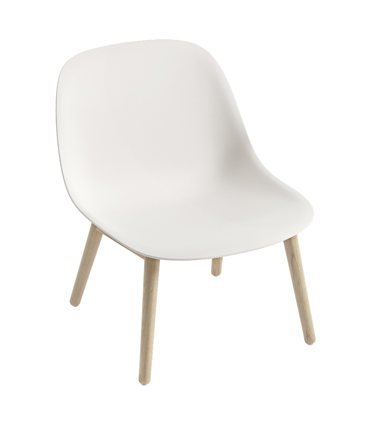 Fiber Lounge Chair, wood base, grau