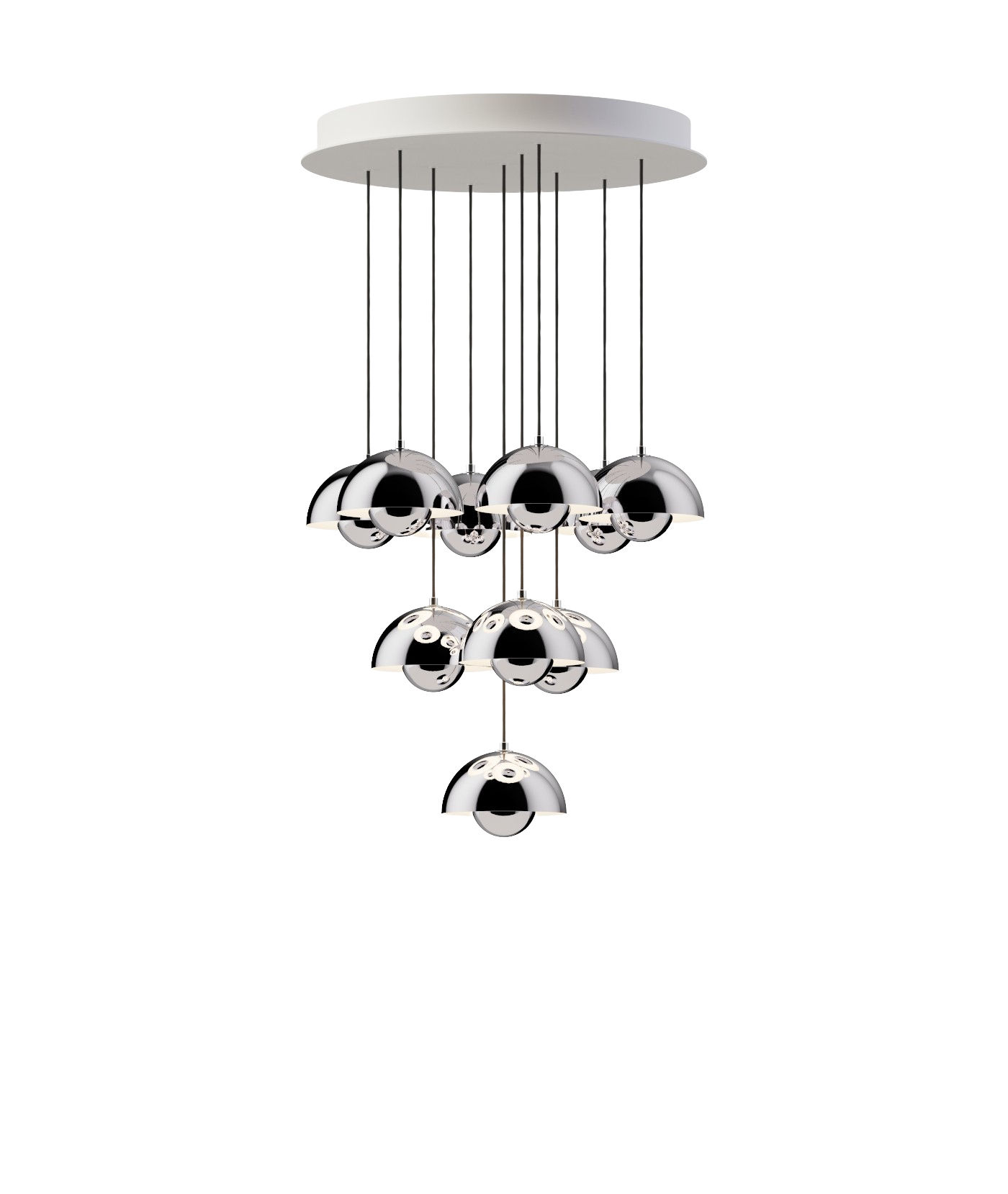 Flowerpot VP10 Kronleuchte, 10 pendants, dark plum