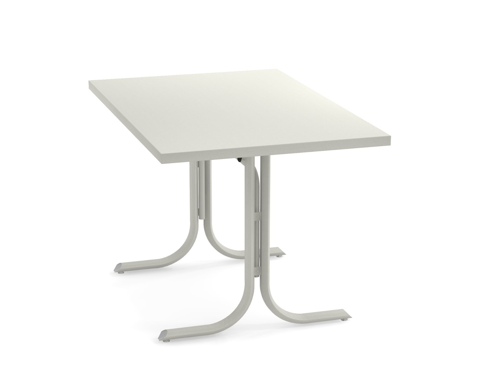 Table System mit abnehmbarer Platte und eckiger Tischkante, 120 x  80 cm, eisweiß