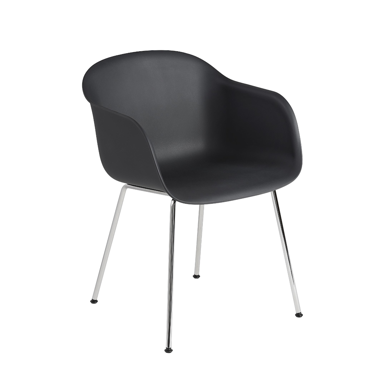 Fiber Armchair, tube base, schwarz / schwarz